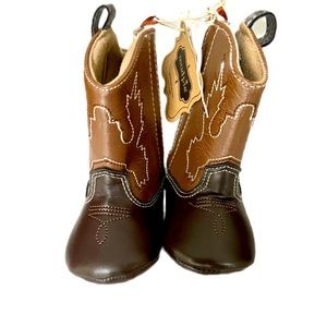 Mud Pie Brown and Tan Kids Cowboy Boots